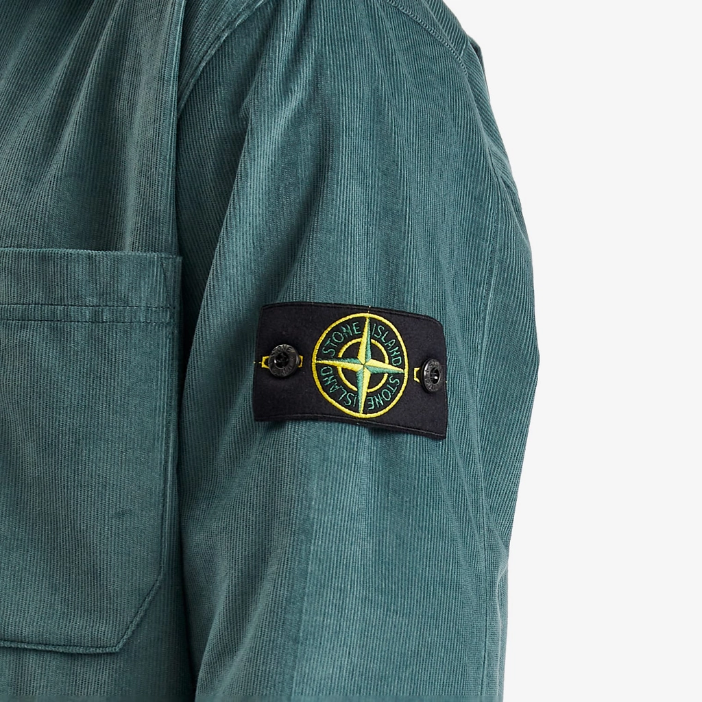 Stone Island Men's Cotton Micro-Corduroy Overshirt Bottle Green